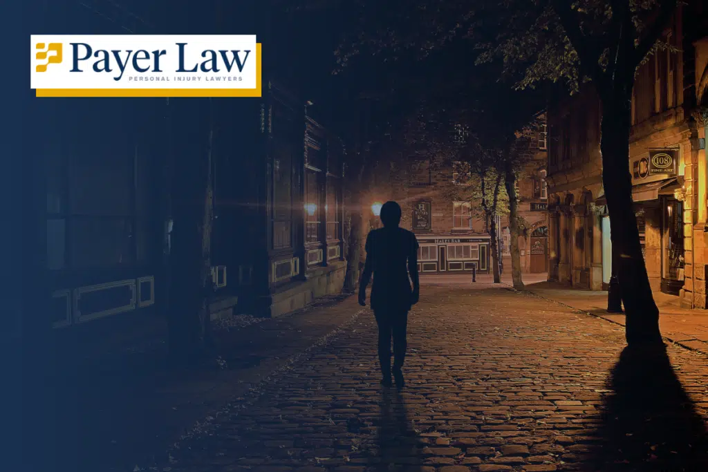 person walking at night