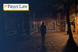 person walking at night