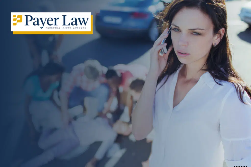 person making a phone call after a car accident