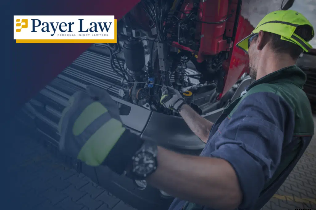 man servicing a truck