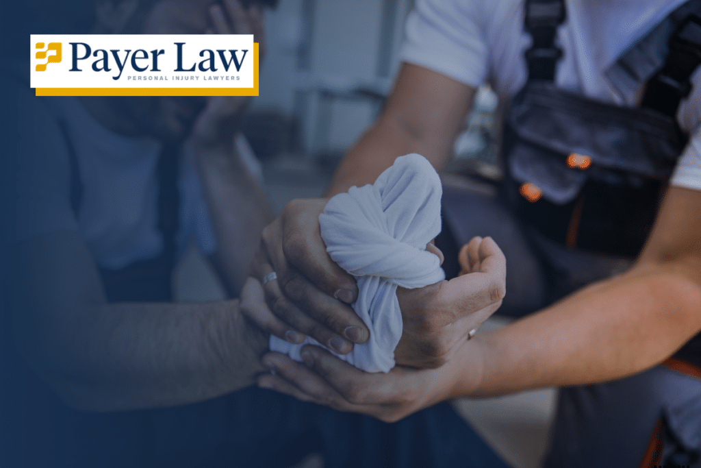 a person tends to someone with a catastrophic injury