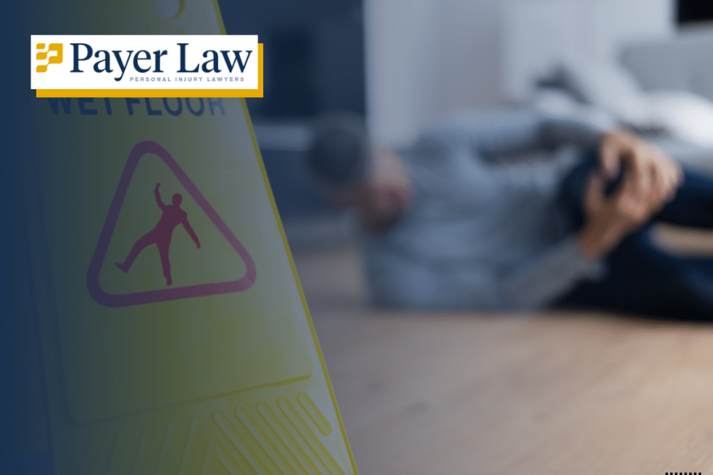 a person holding their knee after a slip and fall accident