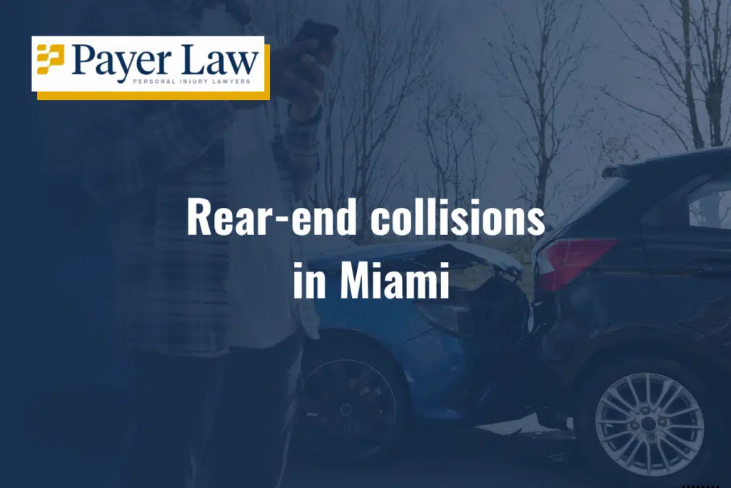 two cars involved in a rear-end collision in Miami