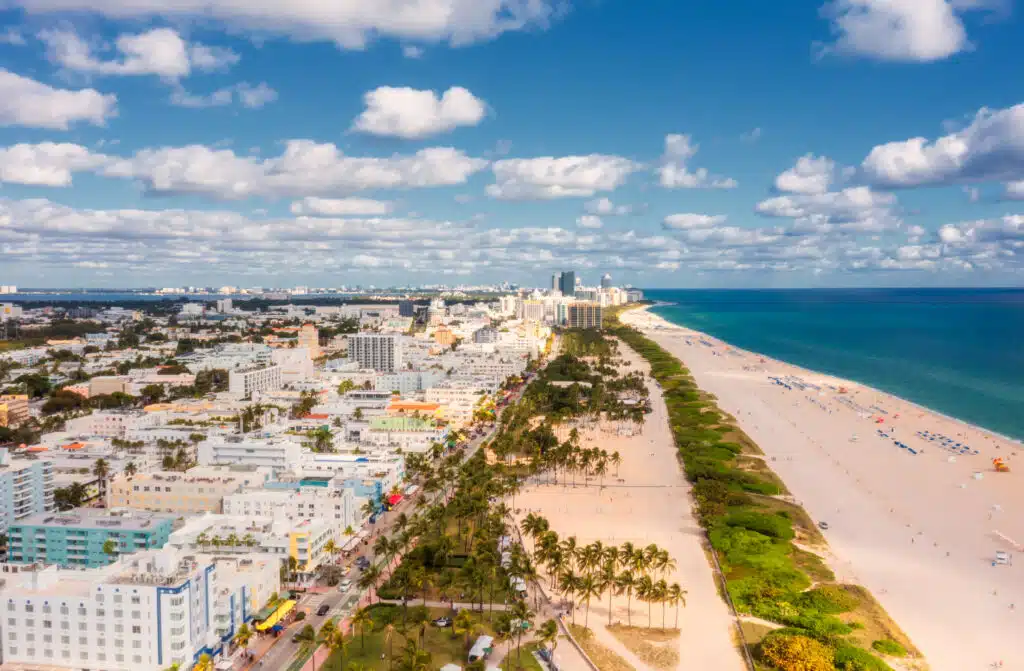 miami beach from the air